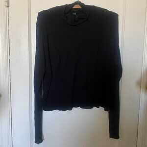 Wild Fable Black Ribbed Mock Neck Top
